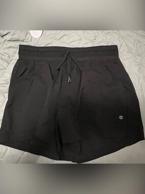 Apana Black Athletic Shorts with Drawstring